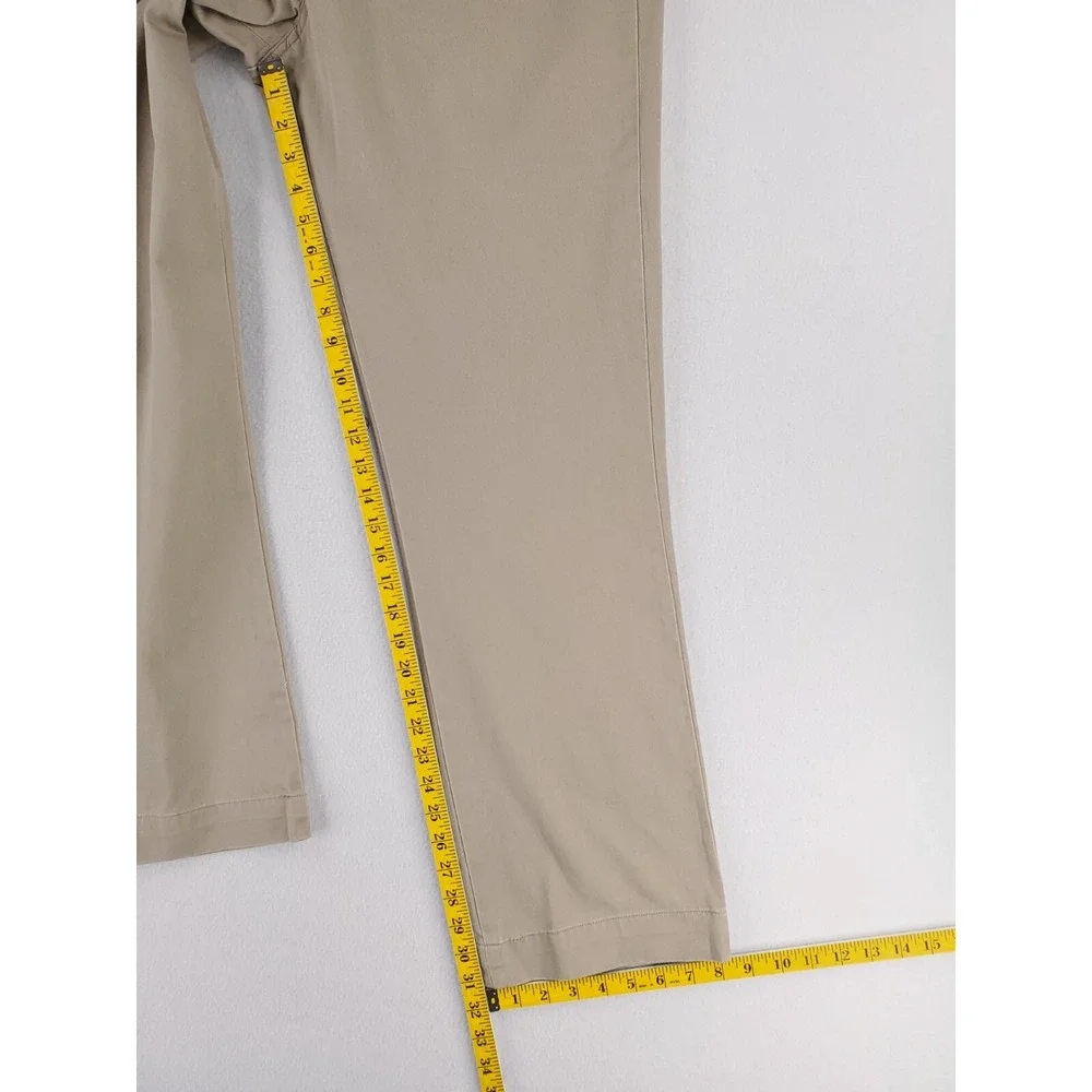 Polo Ralph Lauren Pants Mens 35x32*‎ Khaki Classic Fit Chino Flat Front Preppy